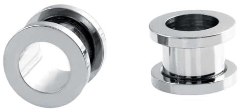Lieson 2 Pezzi Flesh Tunnel Dilatatore, Dilatatori Orecchie Acciaio Chirurgico Cerchio Argento Dilatatore Orecchini 8mm Argento