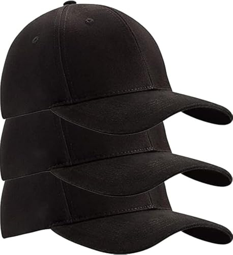 Romens Baseball Cap - Lightweight Adjustable Washed Polo Style Hat - Classic Sports Casual Cap - Summer Sun Hat for Unisex Black