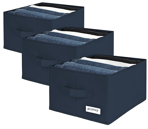 4CONVY Hosen Organizer für Kleiderschrank - [2024 VERBESSERTES MATERIAL] Feste Aufbewahrungsbox Kleidungsschrank mit Großen Fächern - Faltbares Ordnungssystem Kleiderschrank - Schrank Organizer