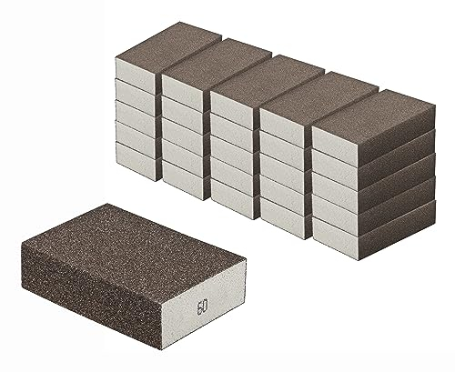 Schleifschwamm 50 Stück Schleifschwämme Grobe Körnung K60 für Holz Lack Metall Trocken u. Nass Schleifen waschbar u. wiederverwendbar