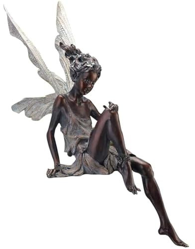 Romeeton Ornements de jardin de fées pour extérieur, statue de fée, décoration charmante, sculpture d'ange de conte de fées pour l'extérieur, aménagement paysager, cour, terrasse, jardin, sculptures