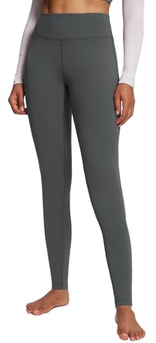 baleaf Winter Clothing Women Leggings Fleece Lined Tights Thermal Warm Thick Cold Weather Gear 1 Pockets Dark Gray 3XL