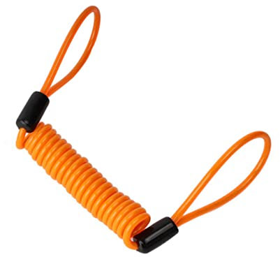 JECOMPRIS Cavo di blocco del freno per, cavo di sicurezza per scooter, cavo di promemoria a spirale, cavo di promemoria di blocco, cavo di blocco del disco, colore arancione