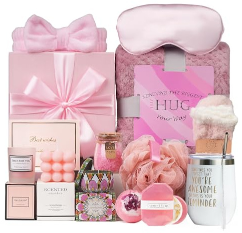 18 Pcs Get Well Soon Gift Set for Women, Care Package for Women after Surgery, Relaxing Spa Gifts Set with Blanket, Unique Birthday for Sister, Wife, Best Friend and Loved Ones