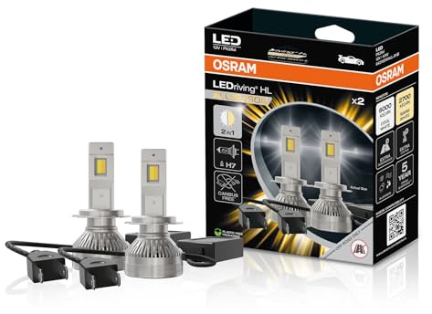 OSRAM LEDriving HL ALLSEASON ≜H7, lámpara LED de luz de carretera y de cruce, color de luz conmutable de blanco frío a blanco cálido, 6000K a 2700K, solo para uso todoterreno, sin ECE, 2 lámparas