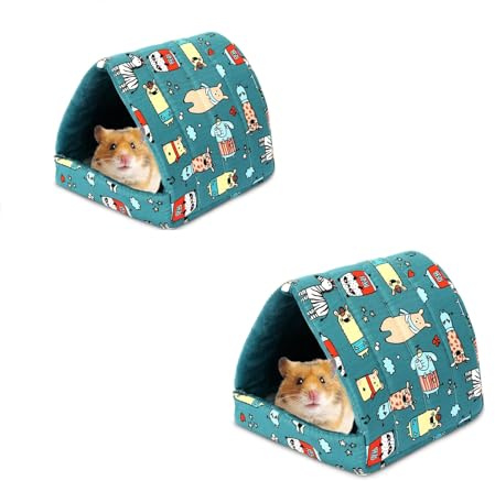 2 Pieces Maison pour Cochon d'Inde, Petits Animaux Couchages Hiver Cabane, Lits Grotte Chauds Petits, Maison Confortable pour Hamsters et cochons d'Inde