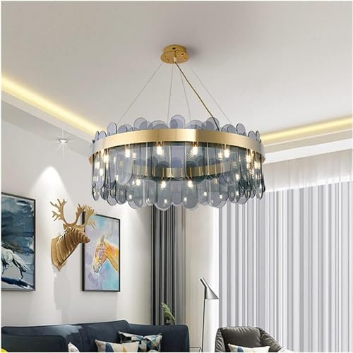 Iluminación Colgante , Candelabros LED Art Deco Postmoderno Luminaria de suspensión redonda dorada Lampen Luces colgantes.Lámpara colgante.Lámpara colgante Compatible con lámpara de techo de comedor(S
