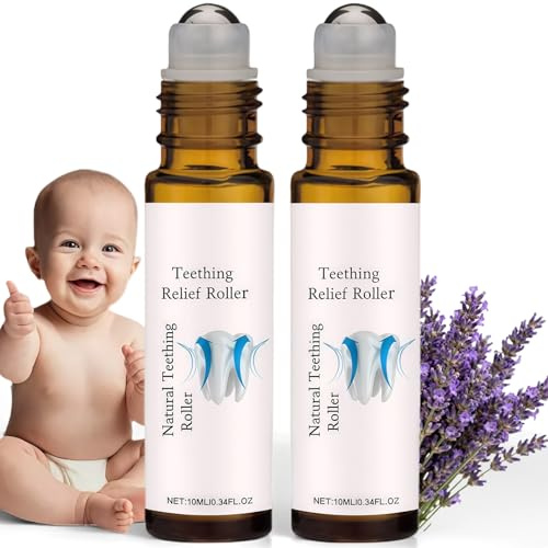 2PCS Baby Teething Roller, Essential Oil Roller, Gentle Gel Alternative, Moisturizing Teething Stick, Easy to Use for Infants
