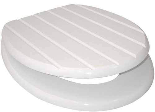 18 White Wooden Toilet Seat - Bathroom Wc Easy Clean Inch | Heavy Duty Easy to Install Hinges Fittings Included - Durable & Comfortable Oval Universal