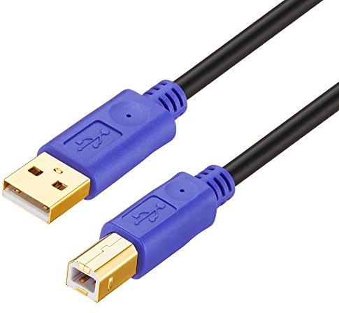 Printer Cable 2m, USB 2.0 Type A to B Lead,USB A Male to B Male Scanner Cord for HP, Canon, Lexmark, Dell, Xerox, Samsung etc.