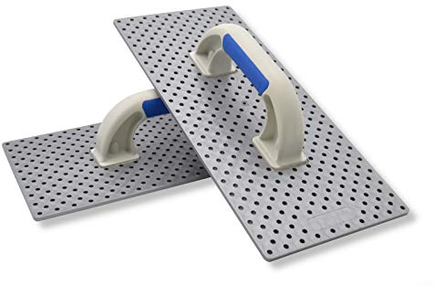 DEWEPRO® Lot de 2 cales de ponçage WDVS en plastique - Planche de ponçage pour polystyrène - Planche à râper en plastique - Planche à gratter - Planche de nivellement - Taille : 365 x 165 mm