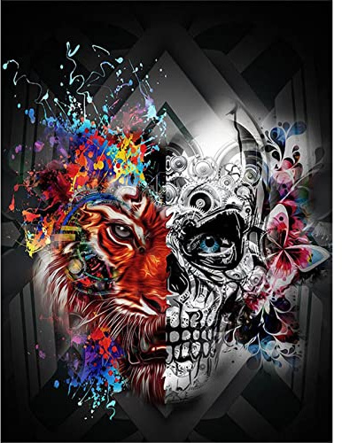 YSCOLOR Diamond Painting Handarbete 5D Diy Diamantmålning Cross Stitch Skull Skeleton Diamond Broderi Full Diamond Art 30X40cm