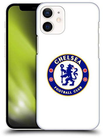 Head Case Designs Officially Licensed Chelsea Football Club Plain White Crest Hard Back Case Compatible With Apple iPhone 12 Mini