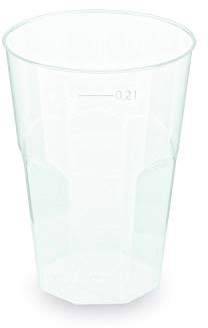 Verpackungsteam 1PACK Mehrwegbecher COCKTAIL Trinkbecher Pfandbecher unzerbrechlich transparent PP Eichstrich 020 l Ø 7 cm 100 Stück