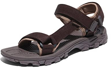NORTIV 8 Sandali Sportivi da Esterno da Uomo Sandali da Spiaggia Sportivi Estivi Casual,Size 43,Marrone,LANGDO-2-E