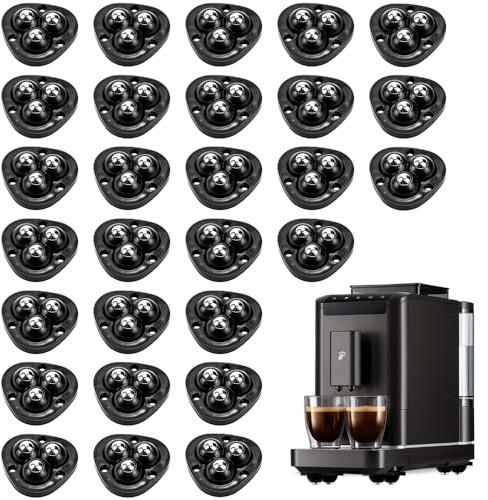 MININUSI 28 Pcs Rueda Adhesiva Negra para Muebles Ruedas de Bolas de Acero para Muebles Ruedas Giratorias Pequeñas Adhesivas Ruedas Autoadhesivas 360 para Muebles Pequeñas Mesita Caja, 28x Adhesivos
