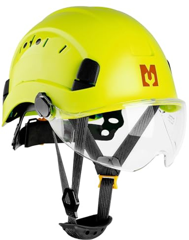 Mustbau Casco di Sicurezza EN397, Cappello Rigido con Banda Assorbente e Visiera, Casco Regolabile da 53 a 63cm, Materiale ABS Resistente Per Uomini Donne - Verde