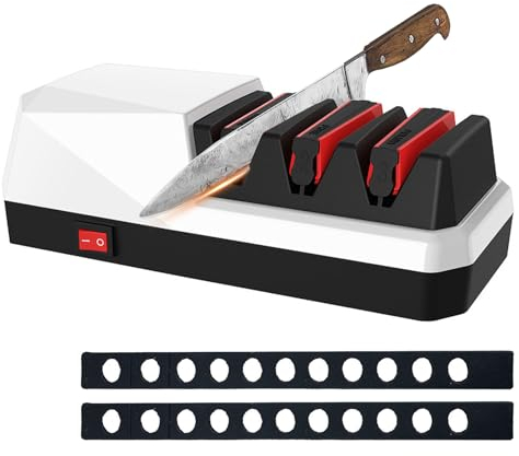 Messerschärfer Elektrisch, 3 Phase Messerschleifer Profi Schleifmaschine für Messer Schärfen Schnelles Diamant Schleifgerät Elektrischer Knife Sharpener Messerschleifmaschine Elektrisch