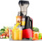Máquina Exprimidora Masticación Lenta 150 W, Prensa En Frío Automática Gran Capacidad 1000 Ml, Exprimidor Centrífugo Con Función Inversa, Para Frutas Enteras/Helados/Batidos, Fácil Limpiar,Red
