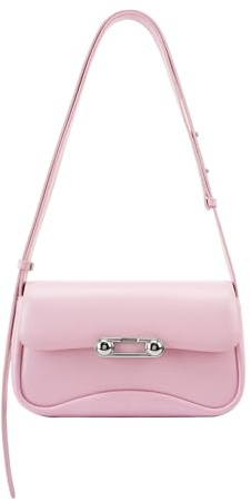 LA FESTIN axelväska i delad läder för kvinnor Mångsidig väska med justerbar axelrem för kvinnor, trendiga crossbody-väskor (Sakura Pink)