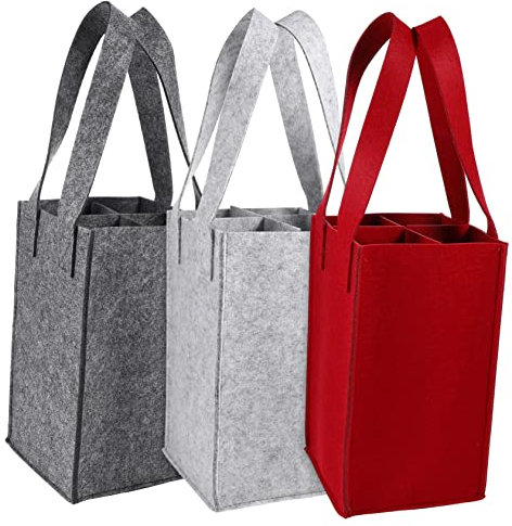 Ciieeo 3pièces Lot de Fourre-Tout Feutre pour Bouteilles De Vin Sacs à Bouteilles Réutilisables Adaptés Aux Voyages Et Pique-