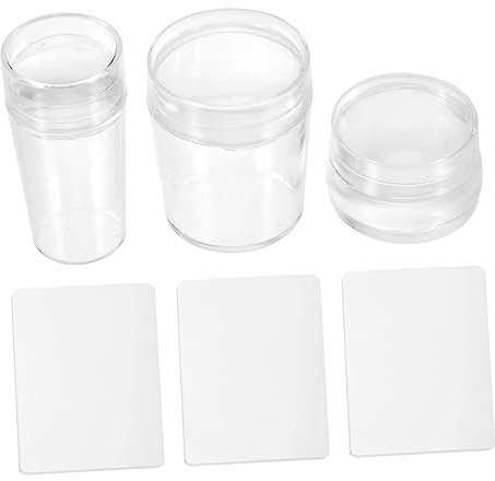 CALLARON 3sets Kit per Unghie Timbro in Silicone e Plastica di Strumento Multifunzionale per Manicure Art Fai da Te