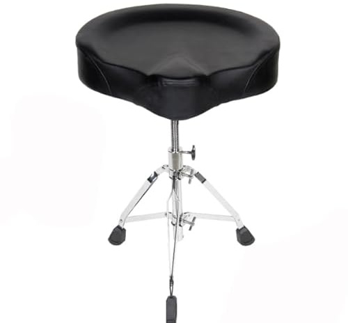 trumstol, Sadellyftande trumpall höjdjusterbar 43-60cm flerfärgad med trumstockar(Black)