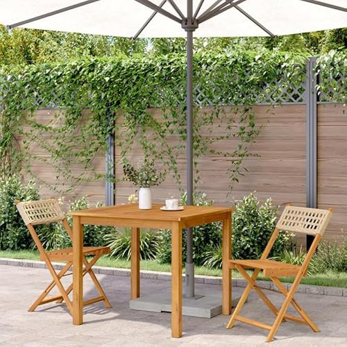 Eleganz 2 sillas de bistró beige – madera maciza de acacia y polirratán – muebles de jardín duraderos para terraza y balcón – resistente a la intemperie y elegante