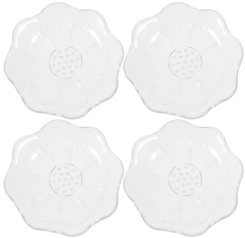 Homoyoyo 4 Pezzi Sottobicchieri in Vetro Trasparente per Tè, Decorativi e Resistenti, Sottobicchiere da Tavolo per Protezione e Arredamento in Casa, Hotel e Ristoranti