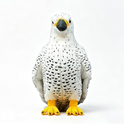 Peluche Falco Falco bianco super morbido da collezione peluche Interessante uccello compagno per coccole pisolini e decorazioni per la casa regalo per bambini Halloween Natale bambine e bambini - 25cm
