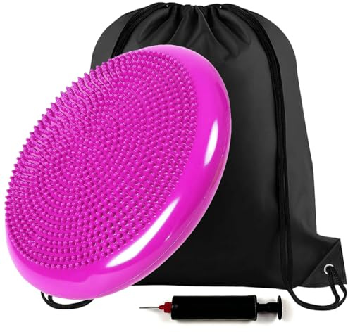 Balance Wobble Cushion for Men and Women, Air Stability Yoga Inflatable Balance Disc Massage Pad for Physio, Sitting Posture Trainer, Core Trainer,Sensory Cushion, with Pump and storage bag