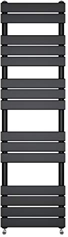 NRG Contemporary Flat Panel Bathroom Heated Towel Rail Radiator Rad Warmer for Living Room and Kitchen - 1600 x 450 Black