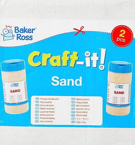Baker Ross AW427 Glitter Sand - Pack of 6, For All Art Projects, Peel and Stick Crafts, or for Filling Vases