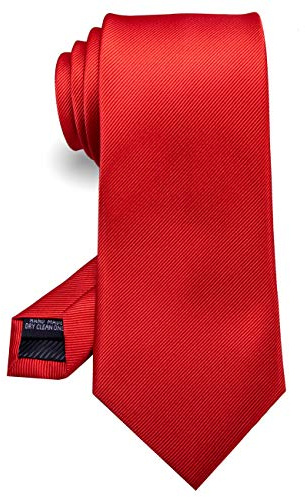 RBOCOTT Silk Red Tie Business Wedding Formal Necktie for Men (Red)