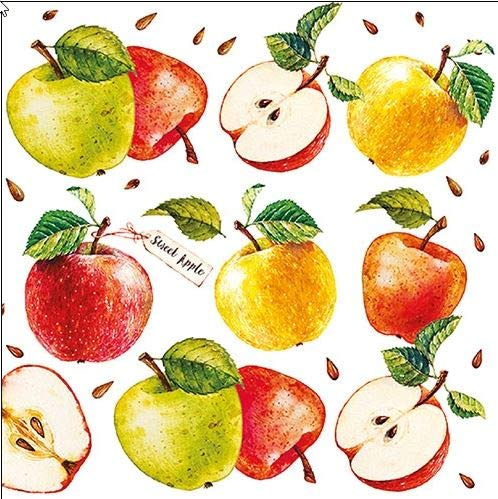 20 Servietten Süße Äpfel | Garten | Essen | Herbst | Tischdeko 33x33cm