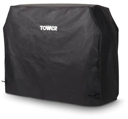 Tower Grill Cover for Tower Ignite Duo XL BBQ Grill and Most Gas BBQ's, Waterproof and Windproof, Black