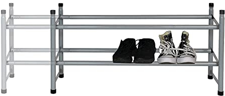 Hyfive Zapatero extensible de 2 niveles, organizador de almacenamiento de zapatos, para pasillo, armario, ahorra espacio