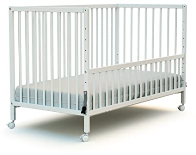 Webaby - Cododo-Bett aus Holz, Babybett, 60 x 120 cm, mit Rollen, Weiß