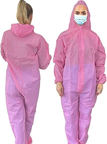 PP-Einwegoverall rosa Größe S Maleroverall Overall Maleranzug Schutzanzug Ganzkörperanzug 50 Stück