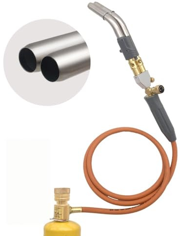 Double Heads Mapp Gas Torch Turbo with 5ft long Hose WT-10, Map Torch Turbo Tips Mapp Gas Propane Head Handheld