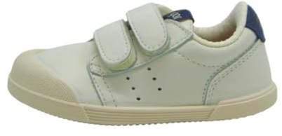 IGOR Tennis - Sportivo scolastica Eco-friendly con chiusura facile regolabile e soletta rimovibile - Barefoot Made in Spain., Tennis Bianco Jeans, 25 EU