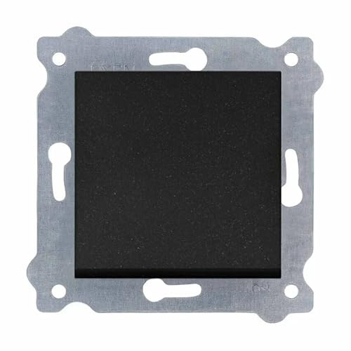 EXEN - Interrupteur Mural Encastrable 1 Voie avec Bascule - Noir Métallisé - Simple Interrupteur Électrique 10A 250V pour Maison, Bureau - All-in-One Compatible avec KARELL/ODAK/COMFORT - 200/14E