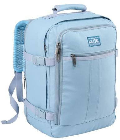 Cabin Max Metz Reiserucksack 24L – Handgepäck Rucksack 40x30x15-40x30x20 cm – Kabinentasche für Flugreisen – erweiterbarer Flugzeugrucksack Schwarz