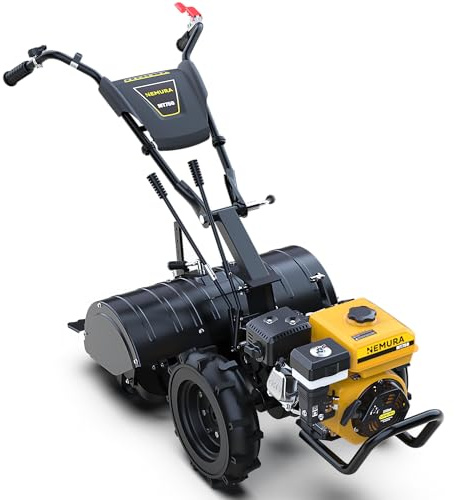 Nemura Motoculteur Fraise Arrière 212cm3 - Largeur de Coupe 75 cm - Double Marche Avant + Marche arrière - Moteur 4 Temps - Puissance et Maniabilité - Jardinage et Entretien Facile - Marque Française
