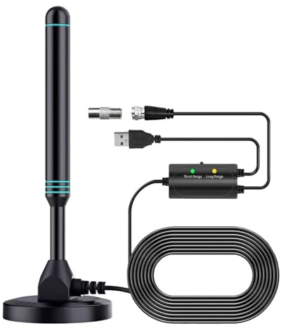 4K/1080P Bärbar HD TV-antenn Med Signalförstärkare 480+ Miles Inomhus- Och Utomhusantenn Magnetisk Bas For DVB-T2 TV HDTV Bredare täckning(External Wave Switch)