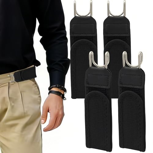 Dreaku Senza Fibbia Cintura Uomo Donna, Elastica Tattica Cinture da Uomo Cintura Uomo Senza Buchi Unisex per Jeans, Pantaloni Tempo Libero & Uscite (4 pz - Nero)