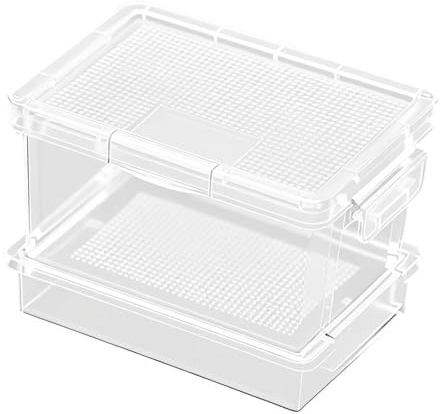 Caja de alimentación para reptiles con ventilación, contenedor acrílico para cría de gusanos de harina y alimentos vivos