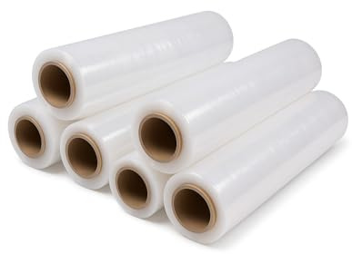 JARDIN202 - Film para Embalar Industrial, Manual, Mudanzas y Envios | Retractil | Transparente | 50cm x 200 Metros | Pack 6 Rollos