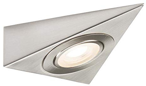 Knightsbridge 230V LED Triangular Under Cabinet Light - Brushed Chrome 3000K