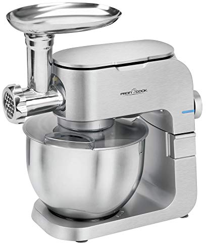 ProfiCook PC-KM 1151 2in1 Multi-Küchenmaschine und Fleischwolf mit Alu-Druckguss-Gehäuse, 8 Geschwindigkeitsstufen, 6,5 L Edelstahlschüssel, umfangreiches Zubehör, 1300 W